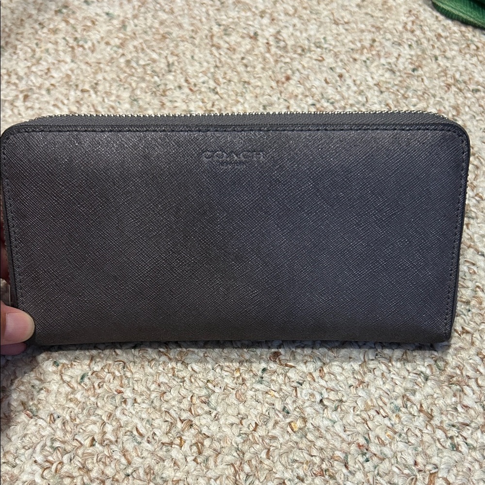 Coach Gray and Purple Zip Wallet